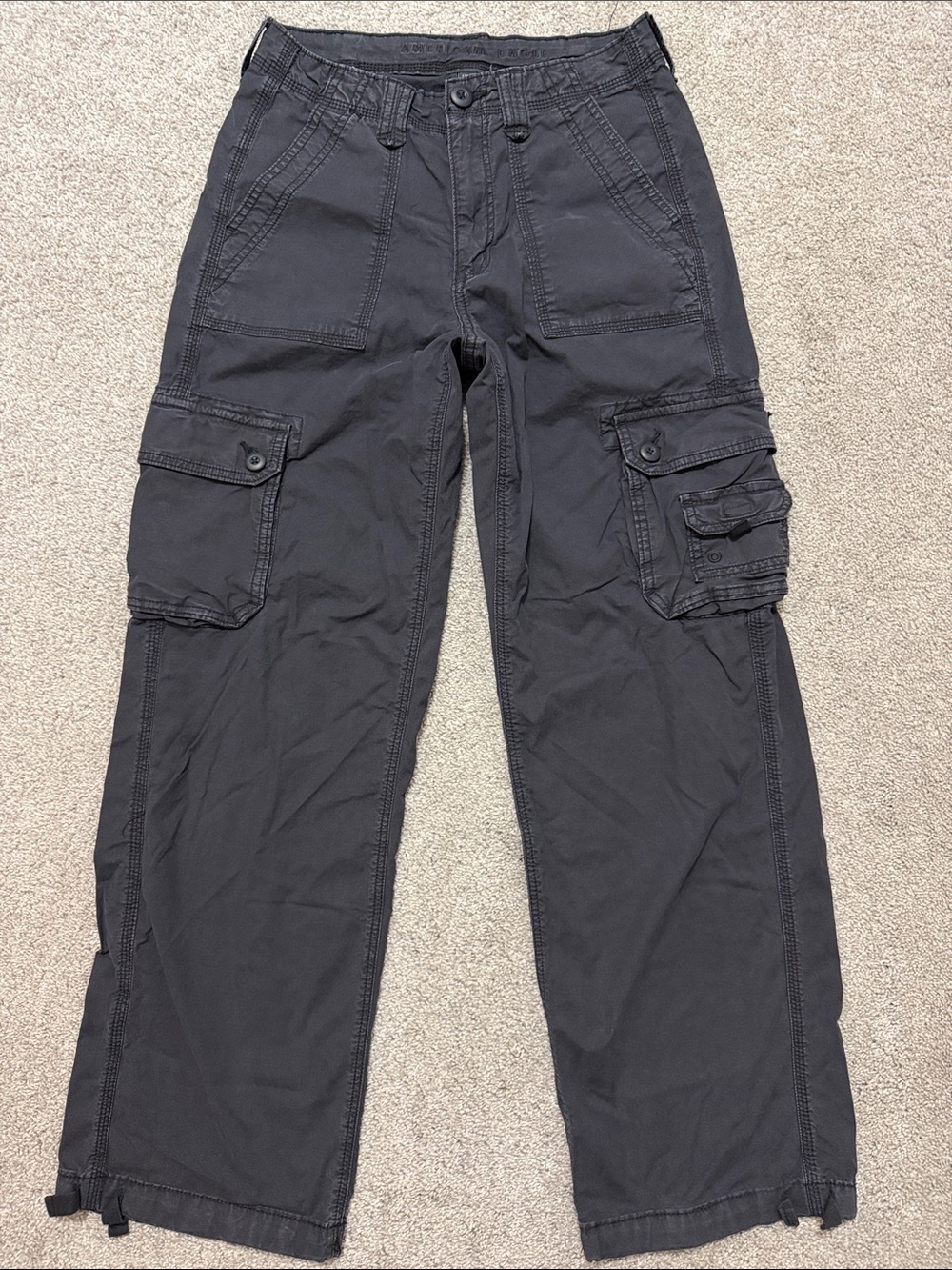 American Eagle Stretch Cotton Women’s Black Cargo Pants - Size 4 R